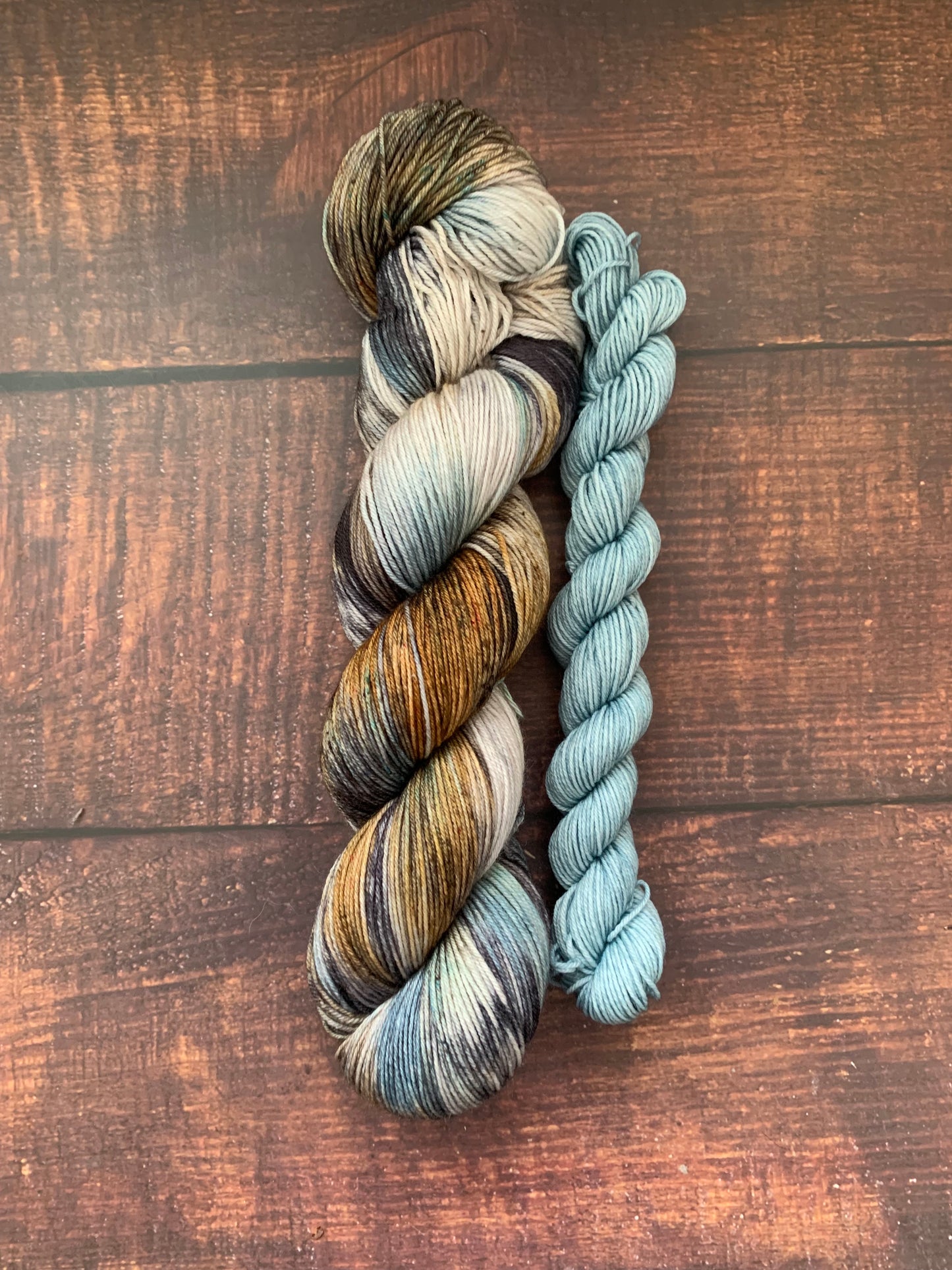 Nubian Goat with Baby Blue Eyes -Livestock Sock Set - Dyed to Order - Sweet Pea & Sparrow Hand Dyed Yarns