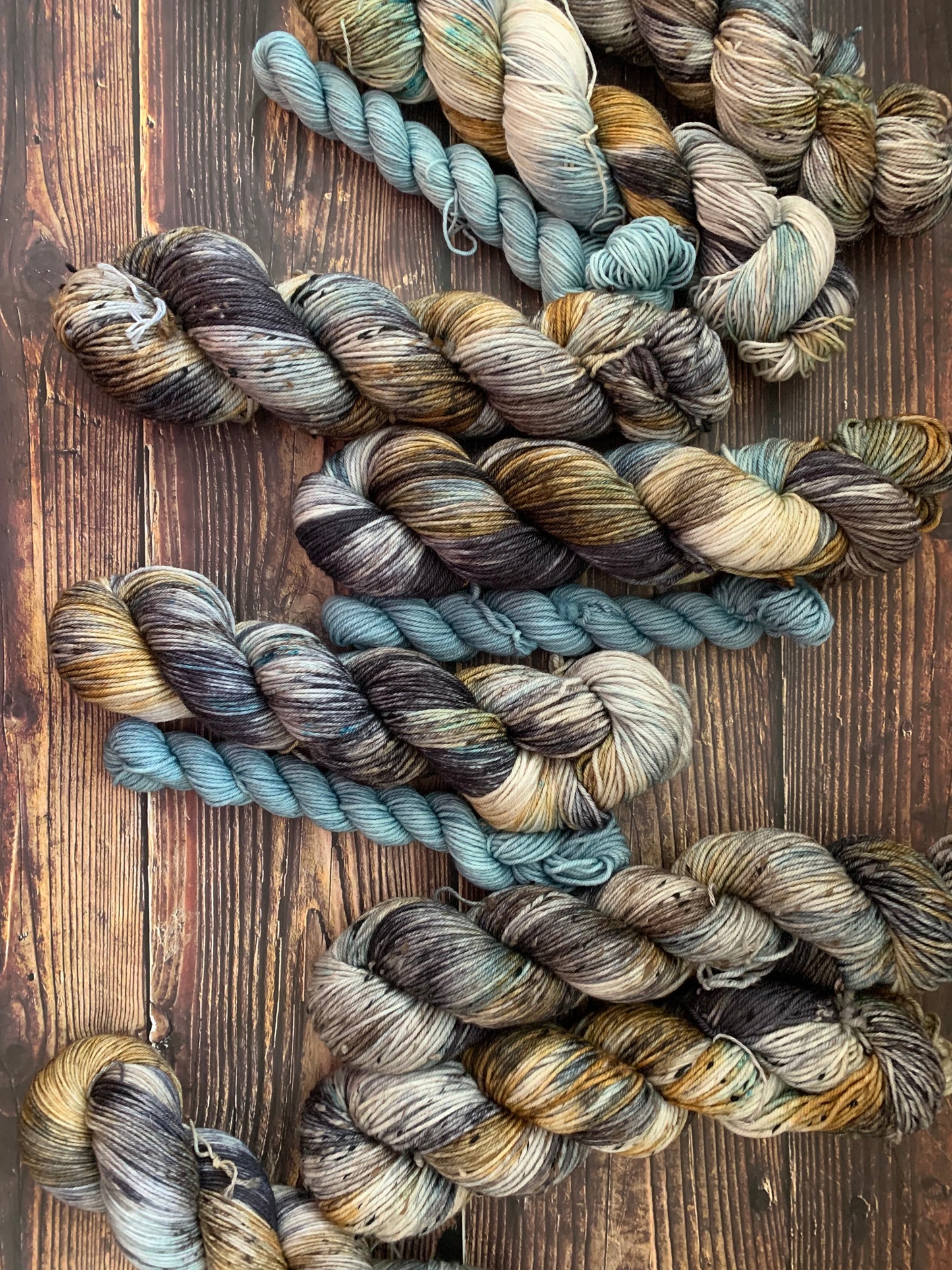 Nubian Goat with Baby Blue Eyes -Livestock Sock Set - Dyed to Order - Sweet Pea & Sparrow Hand Dyed Yarns